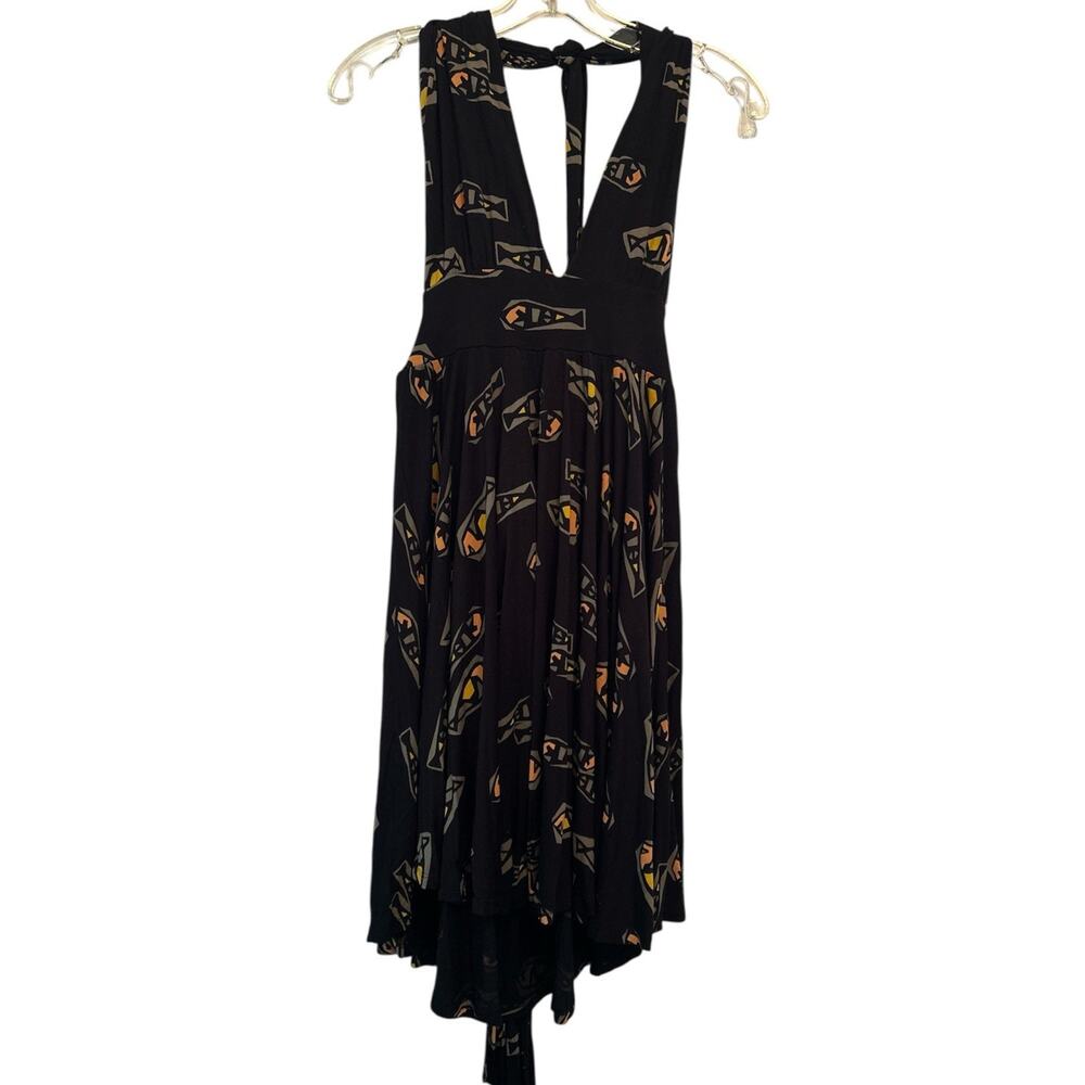 French Connection black casual stretch jersey Midi‎ dress 10 Halter